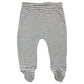 123 Bear Baby Soft Cotton Spandex Pants With Feet (Gray Stripe 4-Pack, 0-3 Months)