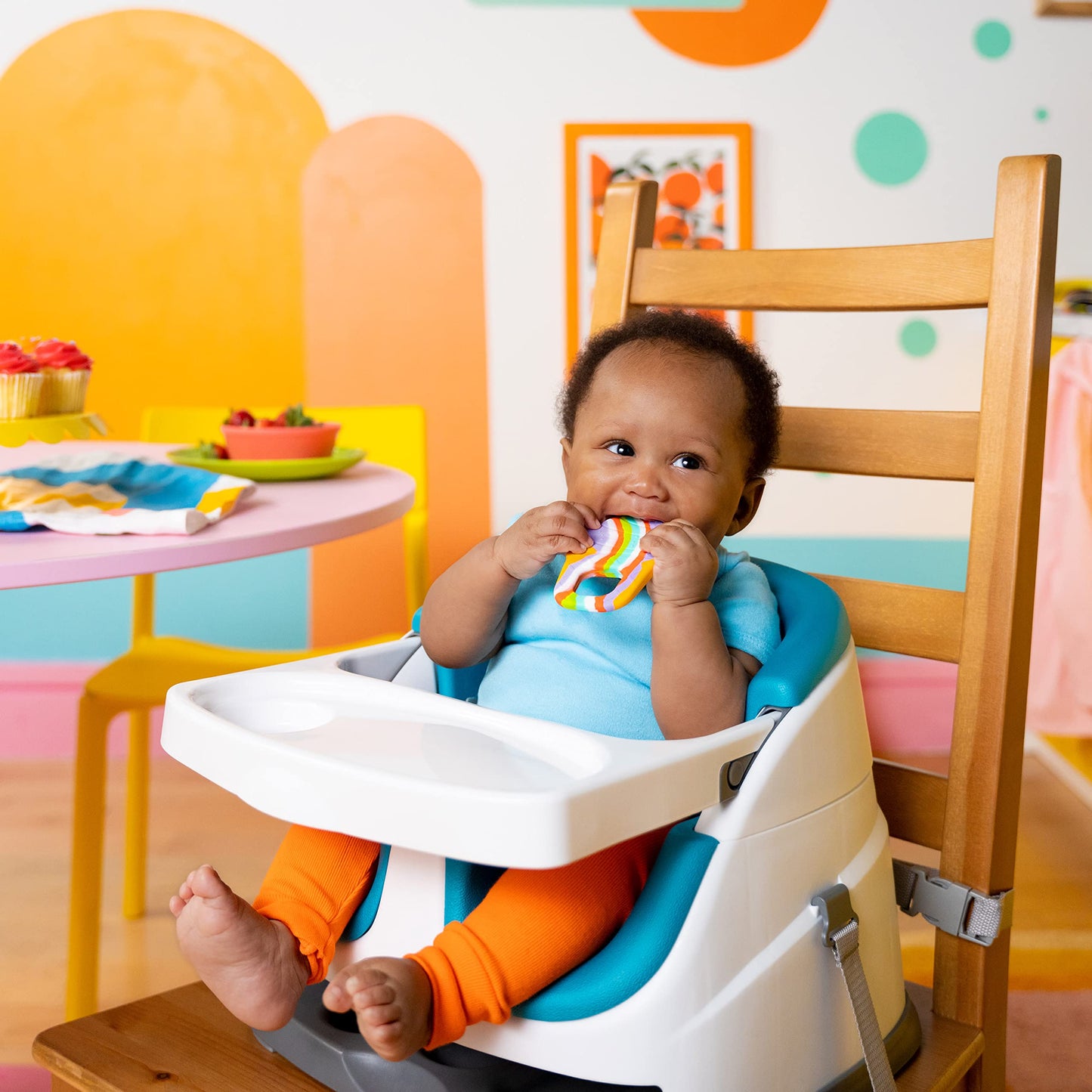 Bright Starts Soothing Soft Serve Silicone Teether, Easy-Grasp Ice Cream Cone, BPA Free, Unisex, 3 Months+