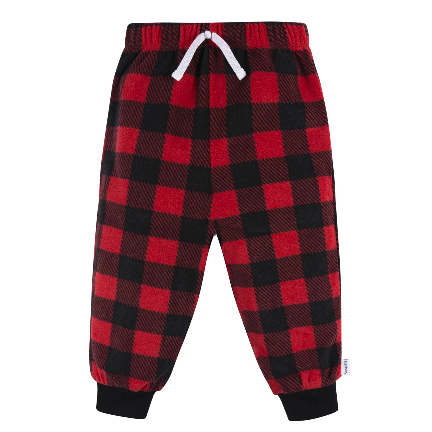 Gerber Baby Boys' 2-Piece Fleece Pajamas Pants Set, Red Plaid