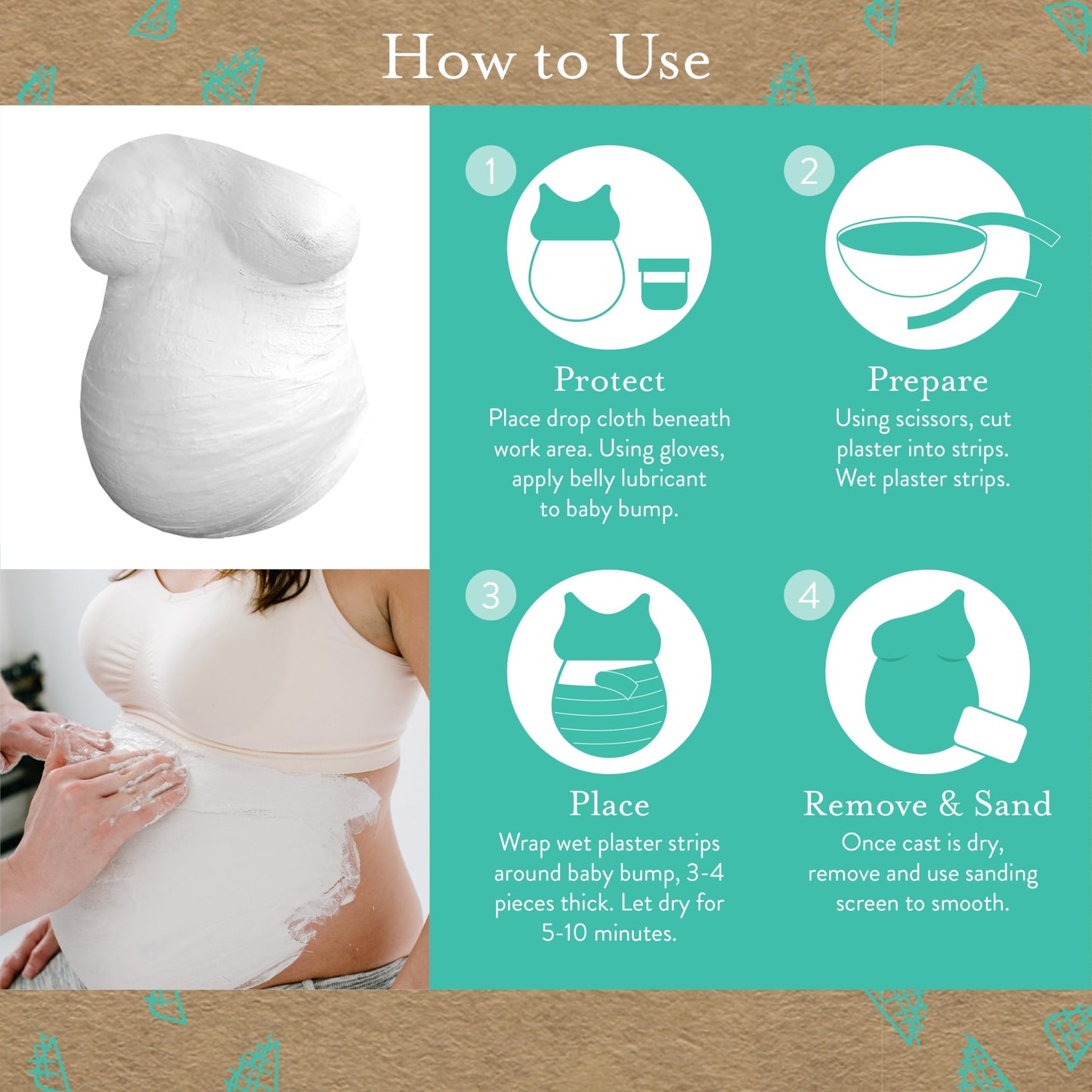 Kate & Milo Belly Casting Kit, Pregnancy Keepsake Making Kit, Easy To Make Diy Plaster Cast Baby Bump Keepsake, Gift For Expecti
