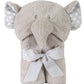 Stephan Baby Terry Plush Hooded Bath Towel, Gray Elephant, 0-24 Months