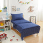 Amazon Basics Kid'S Soft Easy-Wash Lightweight Microfiber 3-Piece Sheet Set, Toddler, Navy Galaxy