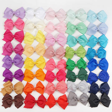 Joyoyo 40 Colors 4' Hair Bows Clips Girls Pigtail Bows Alligator Clips For Baby Girls Fine Hair Infants