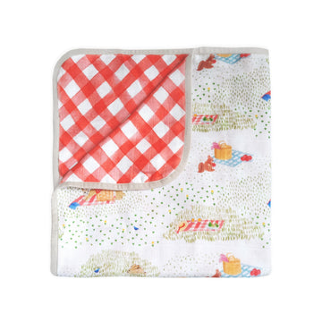 Masilo Bamboo Muslin Modern Newborn Baby Blanket, Sustainable, Unisex/Picnic Party/,Summer Baby Essentials, Pack of 1, Red