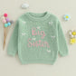 Amnnchya Toddler Infant Baby Girl Knit Sweater Big Sister Little Sister Matching Outfits Long Sleeve Pullover Sweatshirt (Green