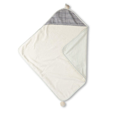 Pehr Stripes Away Hooded Towel - Sea, Multi