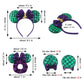 Zhezesmila Mermaid Accessories: Mini Mouse Ears Headband, Green Scrunchies, Princess Party Decorations For Girls