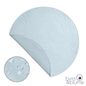 Byrd & Blume Round Baby Play Mat, Organic Cotton Soft Padded Nursery Floor Mat, Safe Hypoallergenic Baby Mat, Reversible, Foldab