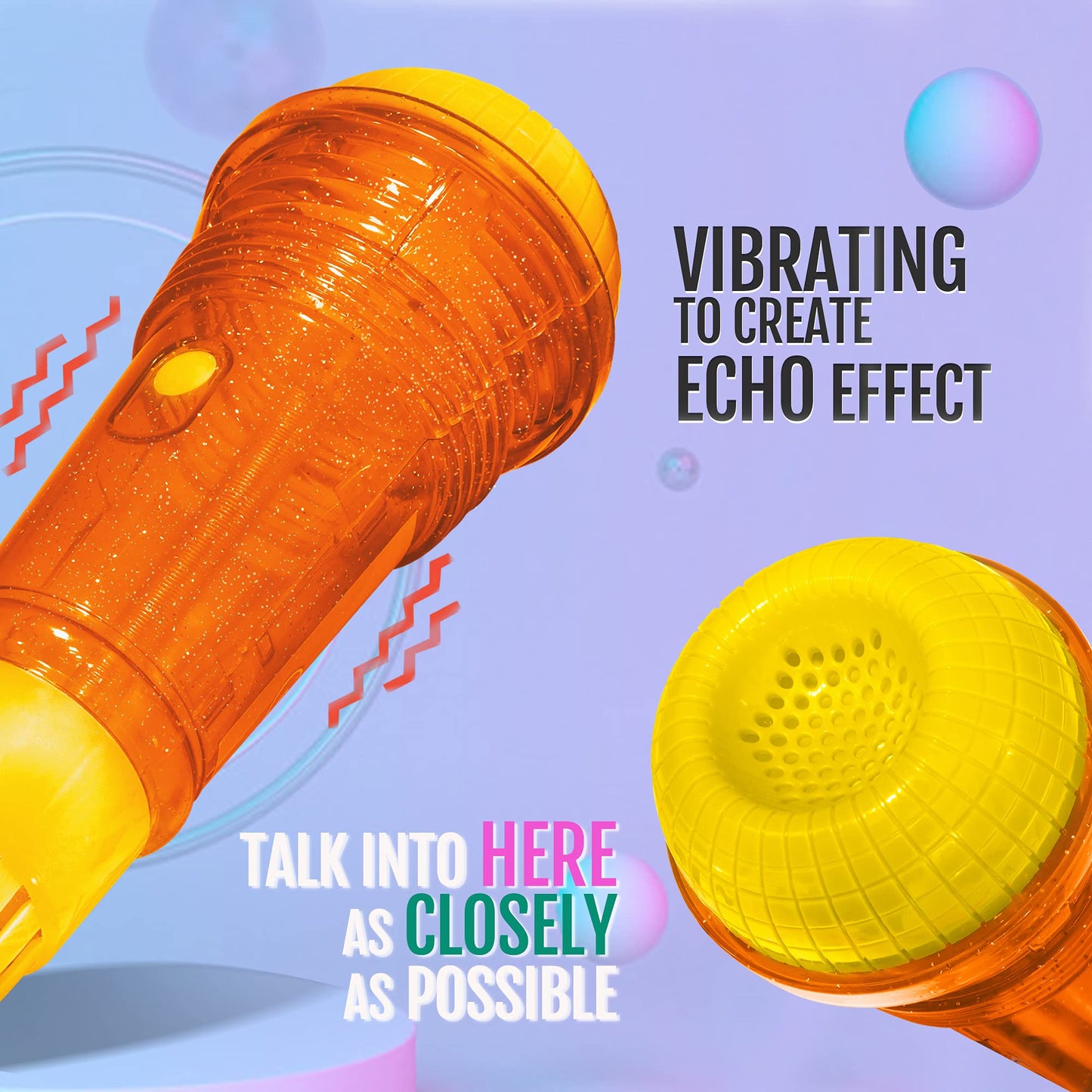 Novelty Place Echo Mic for Kids and Toddlers - Battery-Free Magic Karaoke Microphone Voice Amplifying Retro Toy for Singing, Spe