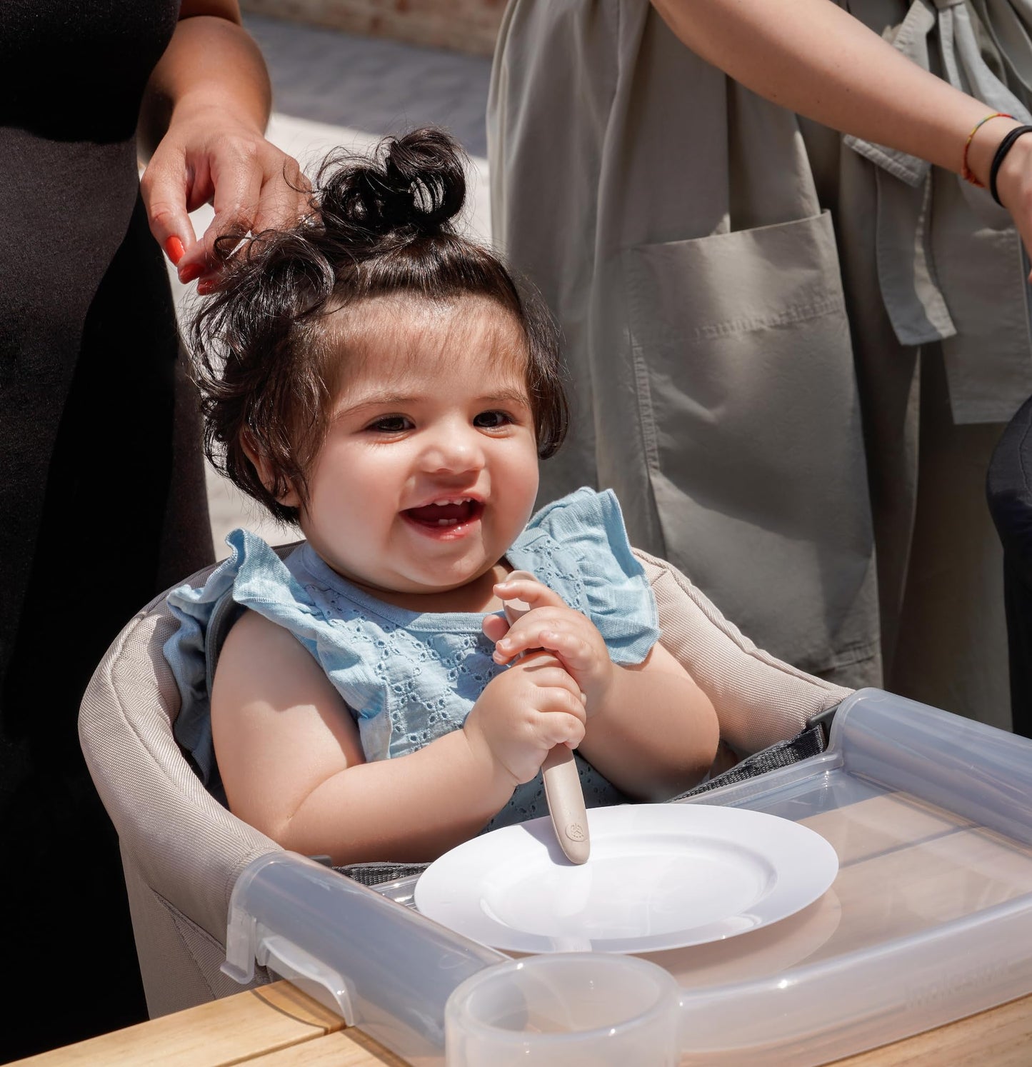 Inglesina Fast Table Chair, Cream - High Chair For Babies & Toddlers 6-36 Months - Fits Tables 0.8'' To 3.5'' Thick - Collapsibl