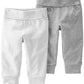 Little Planet By Carter'S Baby 2-Pack Pants Made With Organic Cotton, Gray Stripe Cream, 24 Months