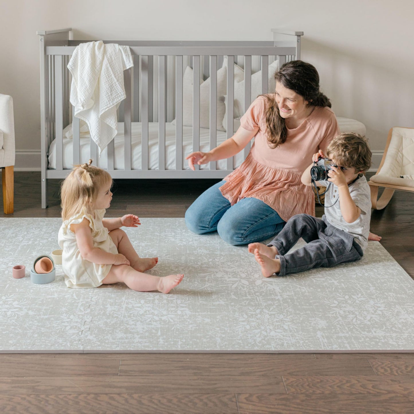 Little Landings Baby Play Mats For Floor - Eden (6X6Ft) - Premium Eva Foam Play Mat For Babies & Toddlers - Perfect For Tummy Ti