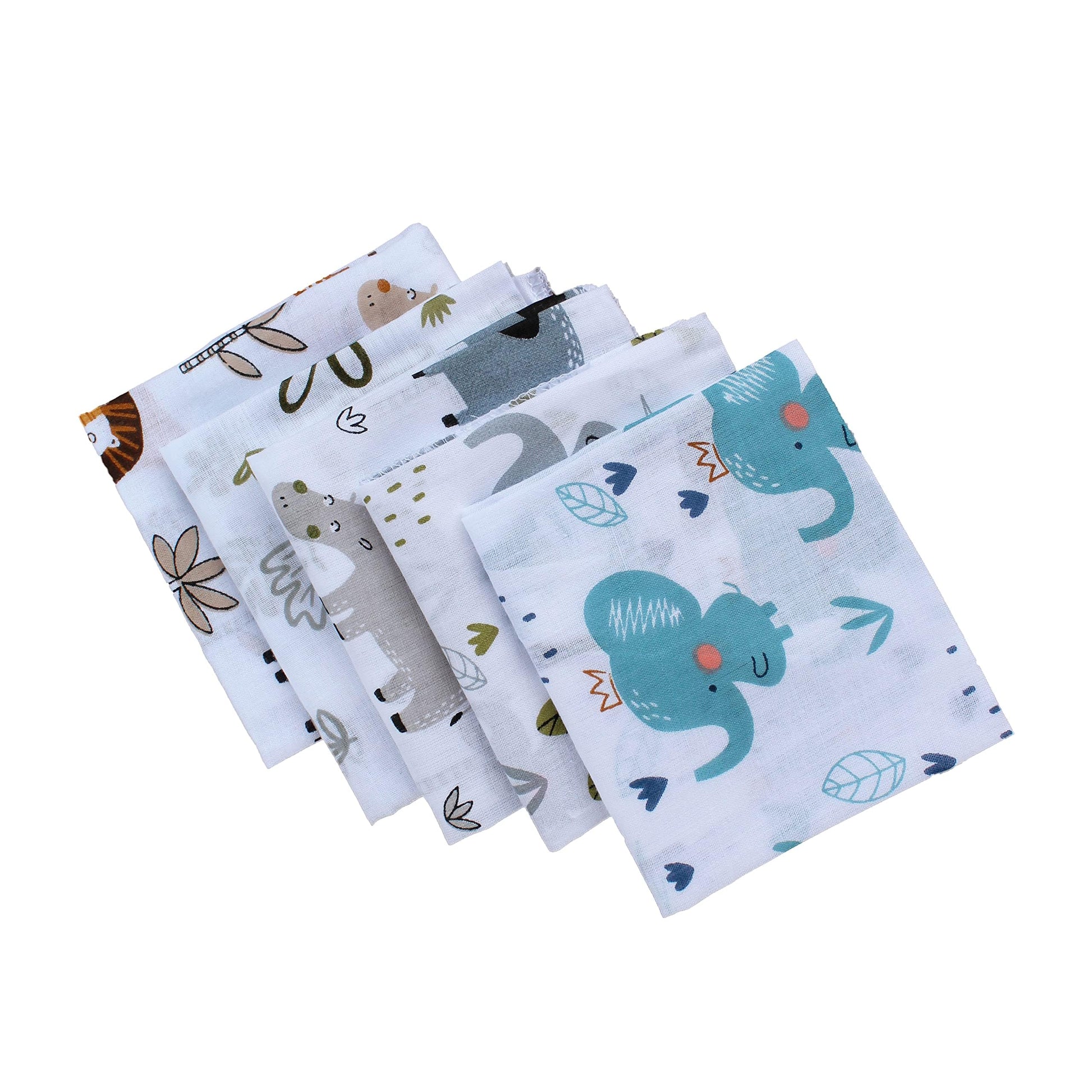 Trance Home Linen Soft Thin Cotton Malmal Face Towels | Reusable Hygiene Wash Cloth | Napkin For New Babies | Soft Hankies For C
