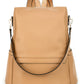 Mia + Sophia Leather Diaper Bag Backpack With Changing Pad, Stroller Straps, Bottle Holder (Brown Mia)