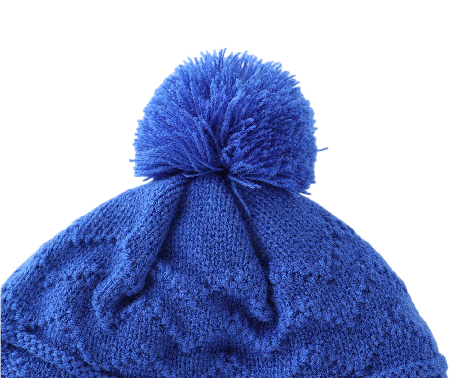 Connectyle Toddler Boys Girls Fleece Lined Knit Kids Hat With Earflap Winter Hat (Royal Blue, 6-12 Months)