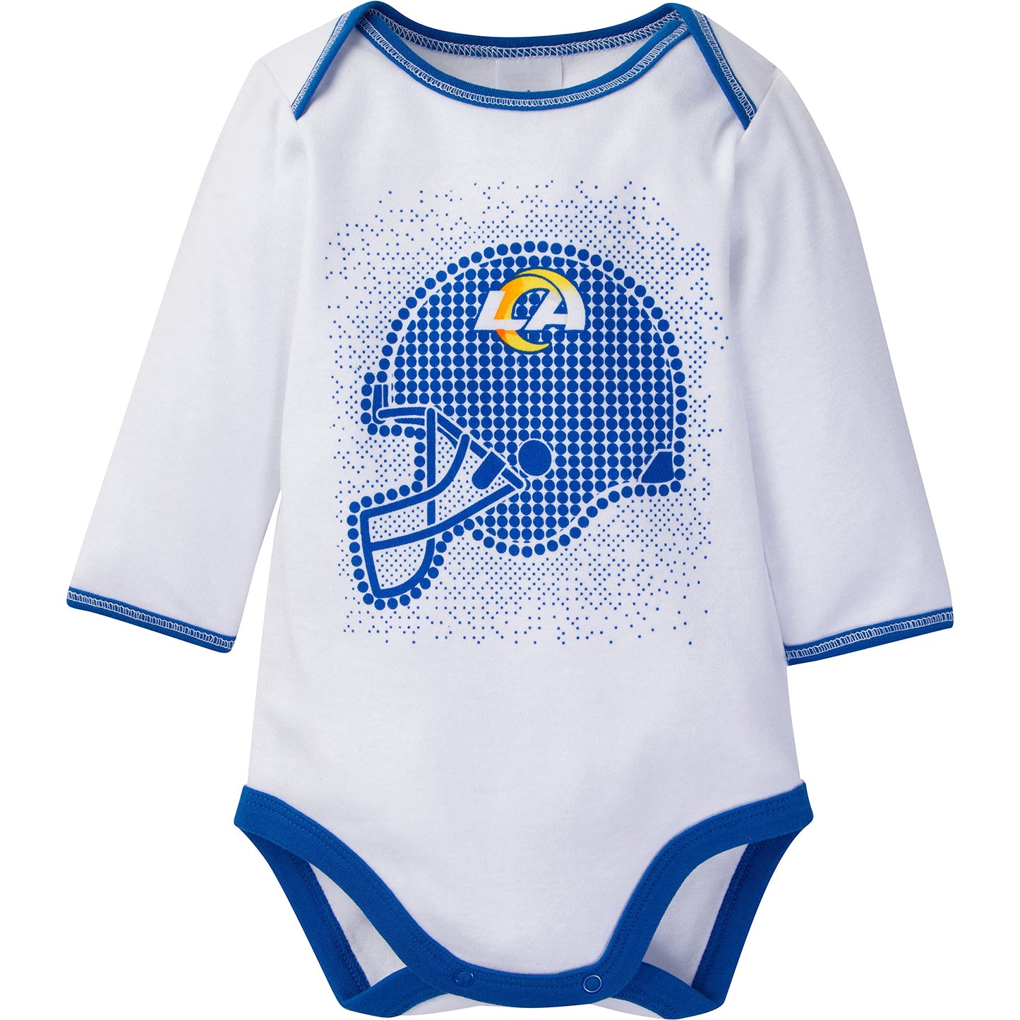 Gerber Nfl Los Angeles Rams 3 Pack Bodysuit Footed Pant And Cap Registry Gift Set, Blue Los Angeles Rams New, 6-9 Months