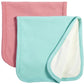 Babysoy Oh Soy Burp Cloths Set - Rose & Seafoam - 2 Ct