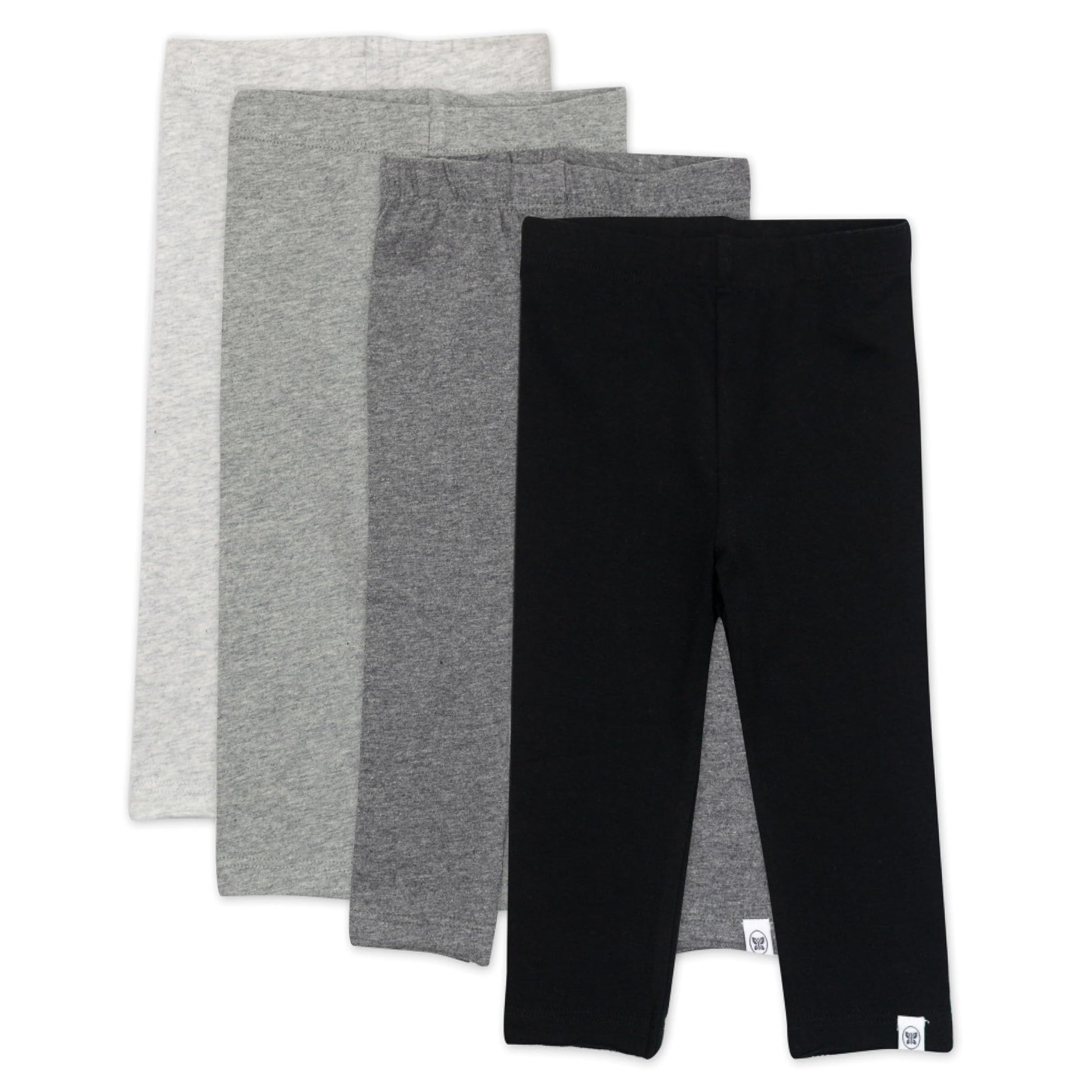 Honestbaby Multipack Leggings Skinny, Flare And Cargo Pants Organic Cotton For Infant Baby Girls, Toddlers, Little Kids, Gray Om