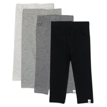 Honestbaby Multipack Leggings Skinny, Flare And Cargo Pants Organic Cotton For Infant Baby Girls, Toddlers, Little Kids, Gray Om