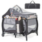 HONEY JOY Pack and Play, 4 in 1 Portable Baby Playard w/Bassinet, Changing Table, Lockable Wheel, Music, Foldable Travel Baby Cr