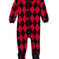 Leveret Kids & Toddler Footed Pajamas Boys Girls 100% Cotton Argyle Black & Red (Size 2 Years)