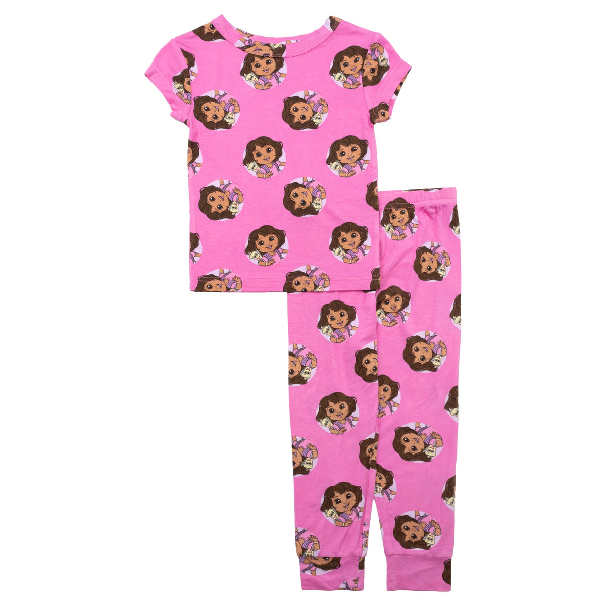 Nickelodeon Girls 2piece Snugfit Viscose Pajama Set, Soft & Cute for Kids, Lovely Dora, 4T