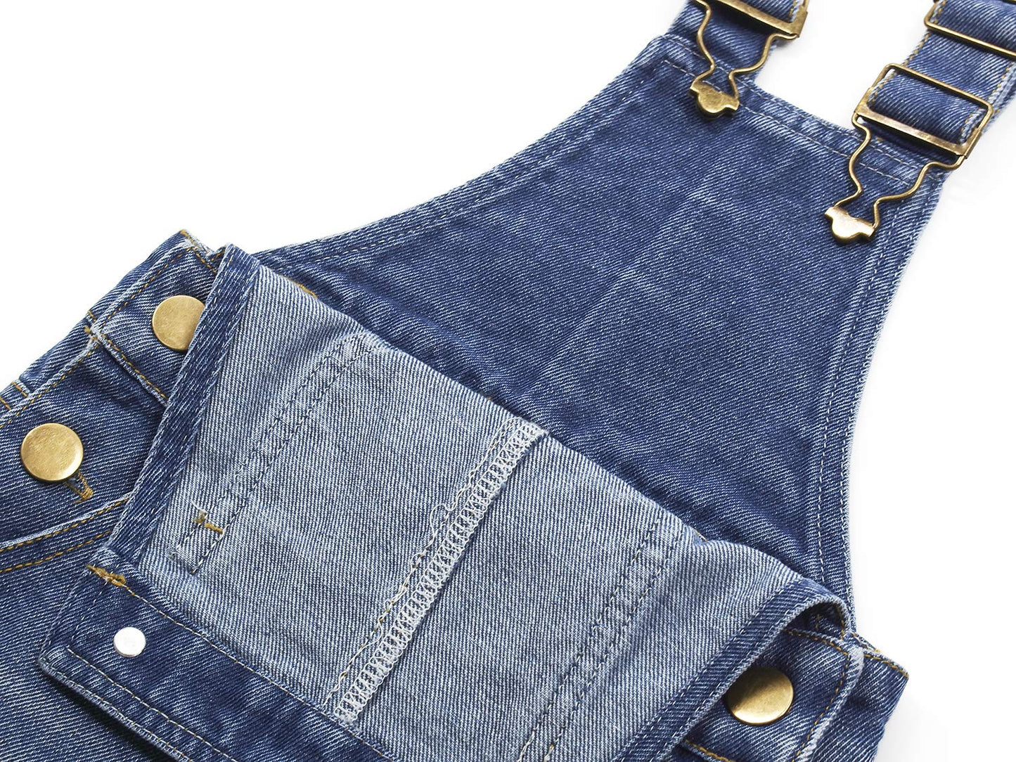 Kidscool Space Baby & Little Girls/Boys Big Bib Pocket Stone Washed Ripped Denim Overalls,Blue,2-3 Years