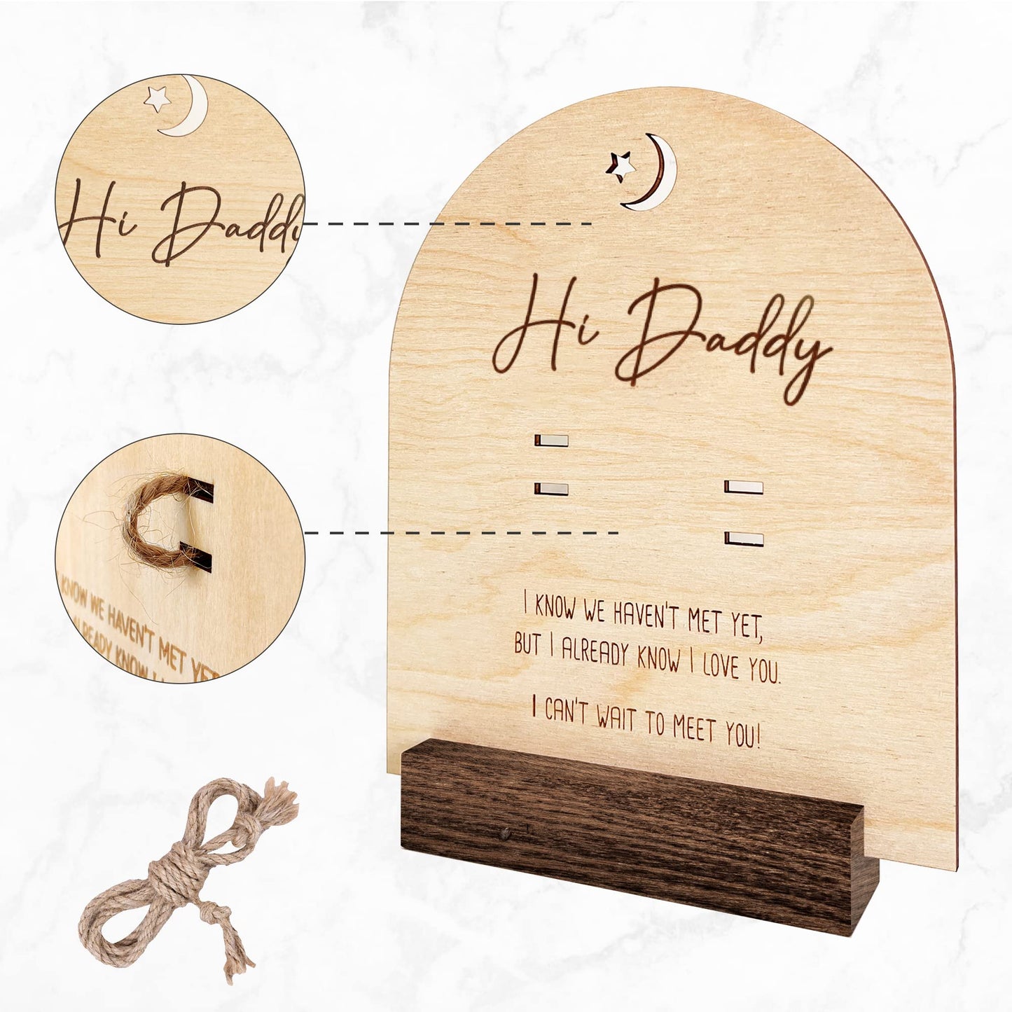 Pregnancy Announcement For Dad- Hi Daddy Pregnancy Test Keepsake Wooden Sign- Baby Surprise Announcement Ideas, Pregnancy Reveal