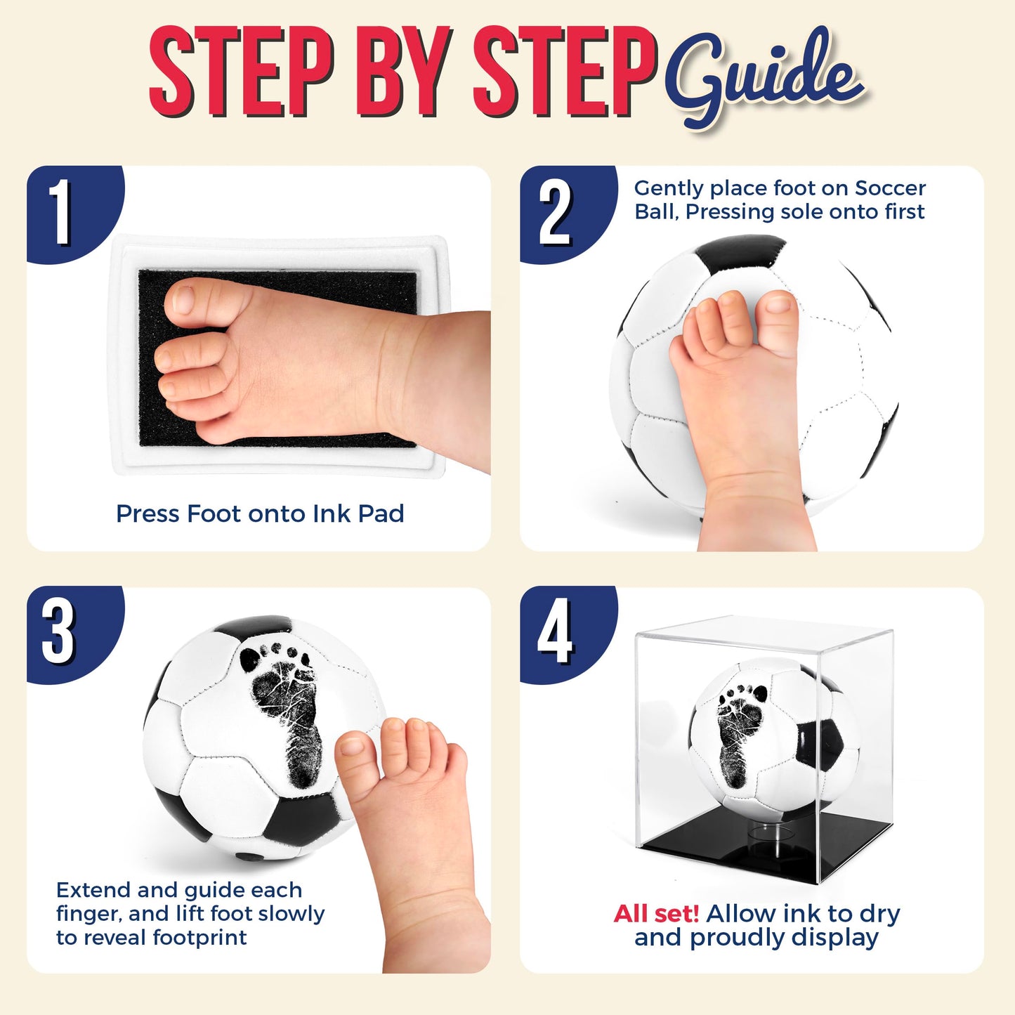 Circa Print Baby Soccer Ball Handprint Kit, Ink Pad For Baby Hand And Footprints - Unique Baby Keepsake For Dads, Baby Shower Pr