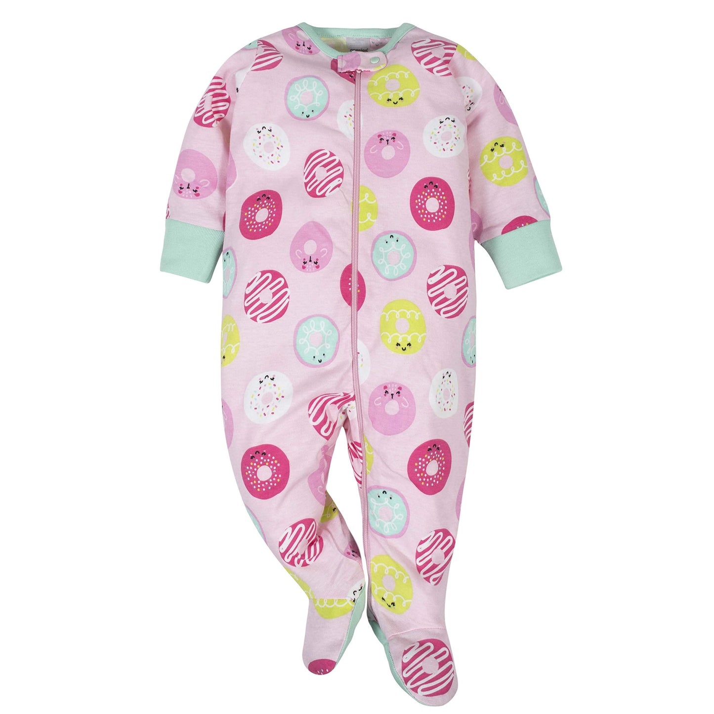 Onesies Brand Baby Girls' 4-Pack Sleep 'N Play Footies Multi Pack, Pink Sweet Treat, Newborn