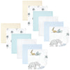 Hudson Baby Unisex Baby Flannel Cotton Washcloths 12-Pack, Boy Safari World, One Size