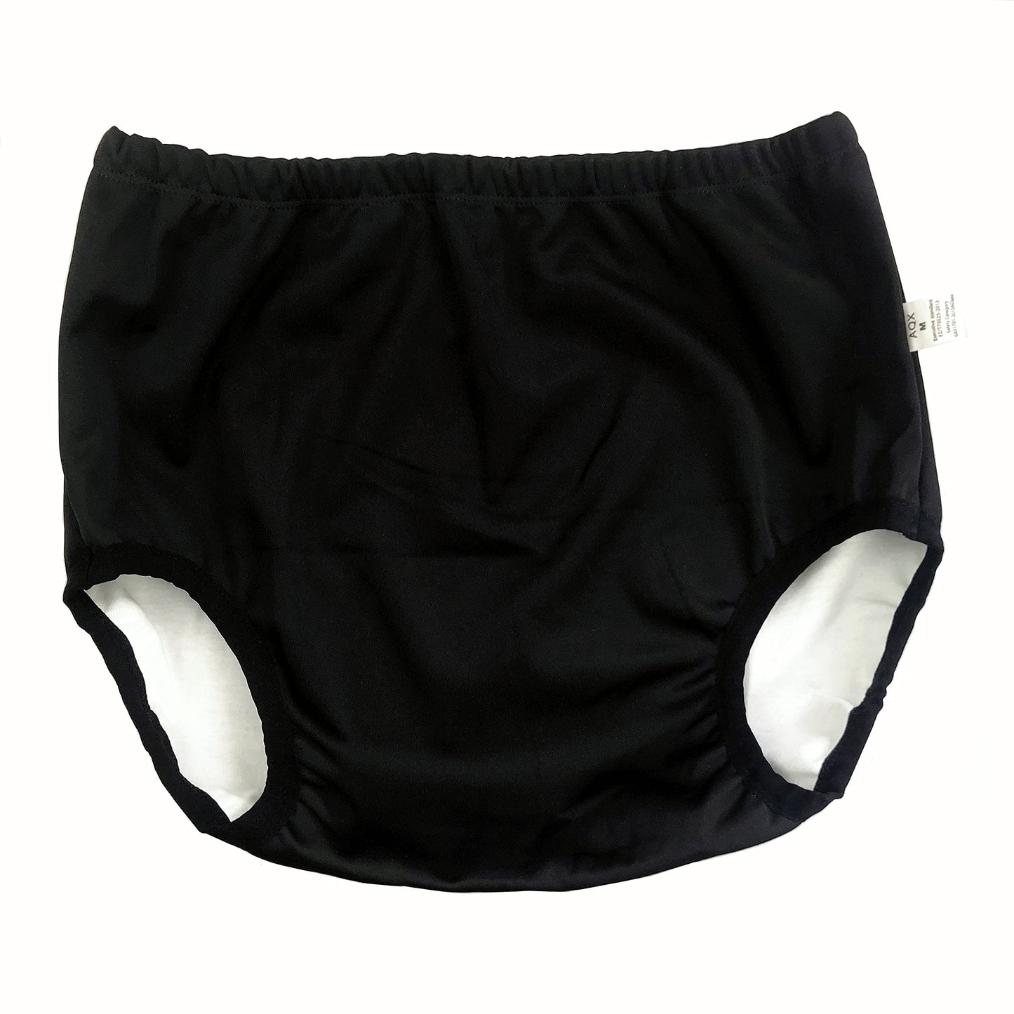 Adult Diaper Cover For Incontinence, Cloth Active Latex Leak Proof Pants, Noiseless Reusable Washable Pull Up Plastic Pants (Bla