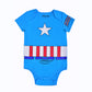 Marvel Boys Superhero Short Sleeve Bodysuit And Cap Set For Newborn And Infant Spider-Man/Thor/Captain America/Hulk/Iron Man