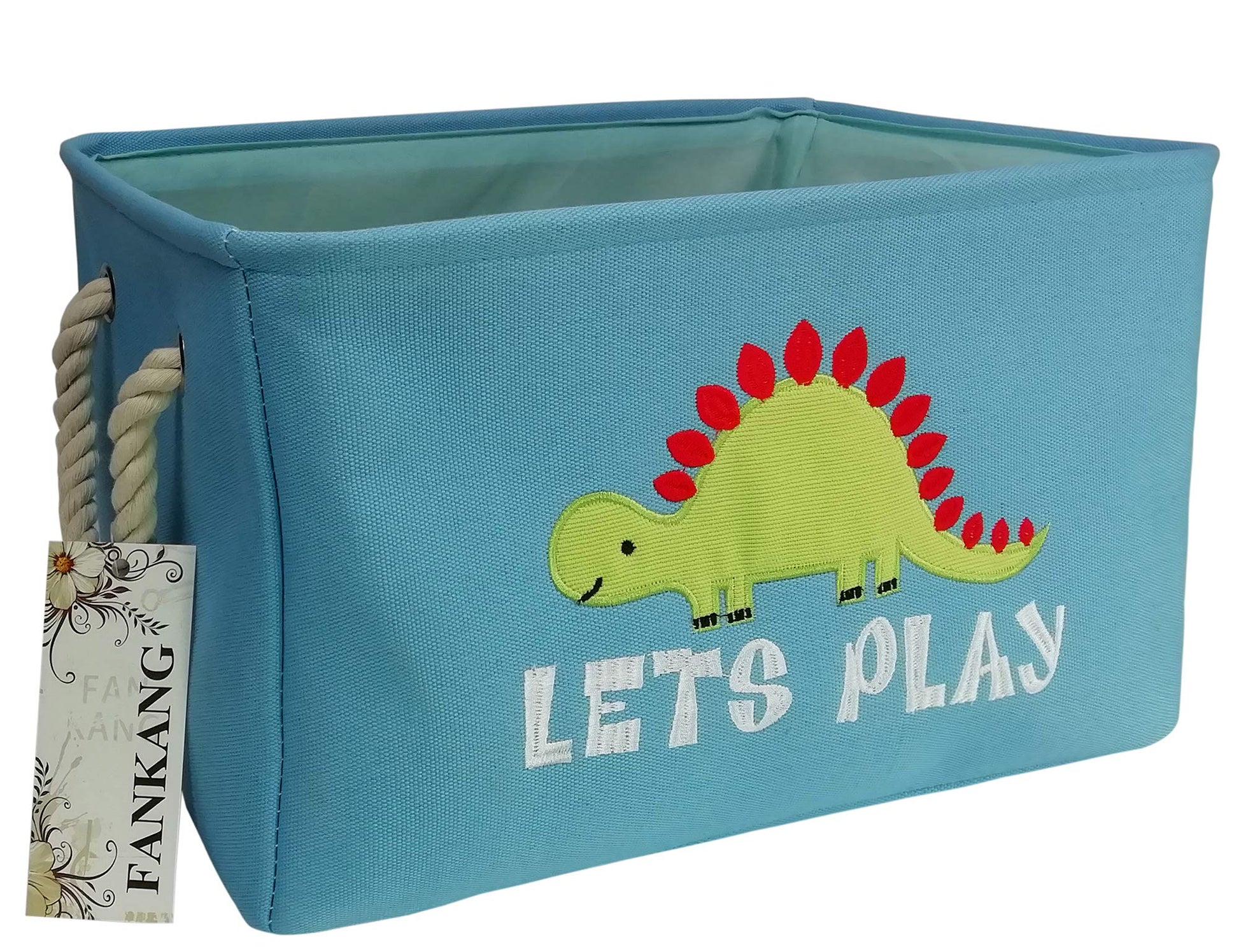 Fankang Rectangular Laundry Basket Nursery Storage Fabric Storage Bin Storage Hamper,Book Bag,Gift Baskets (Single Dinosaur)