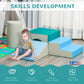 Qaba Climbing Toys For Toddlers And Children, Easy-To-Clean 4 Piece Soft & Safe Kids Foam Play Set For Crawling Or Sliding, Mult