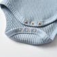 Derouetkia Summer Newborn Baby Boy Girl Clothes Solid Color Ribbed Romper And Shorts Outfits Set (Newborn) Blue