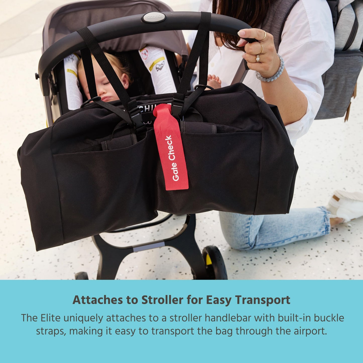 J.L. Childress Elite Travel Bag For Doona And Evenflo Shyft - Airtag Holder - Fits Car Seat Stroller Combos And Most Infant Car