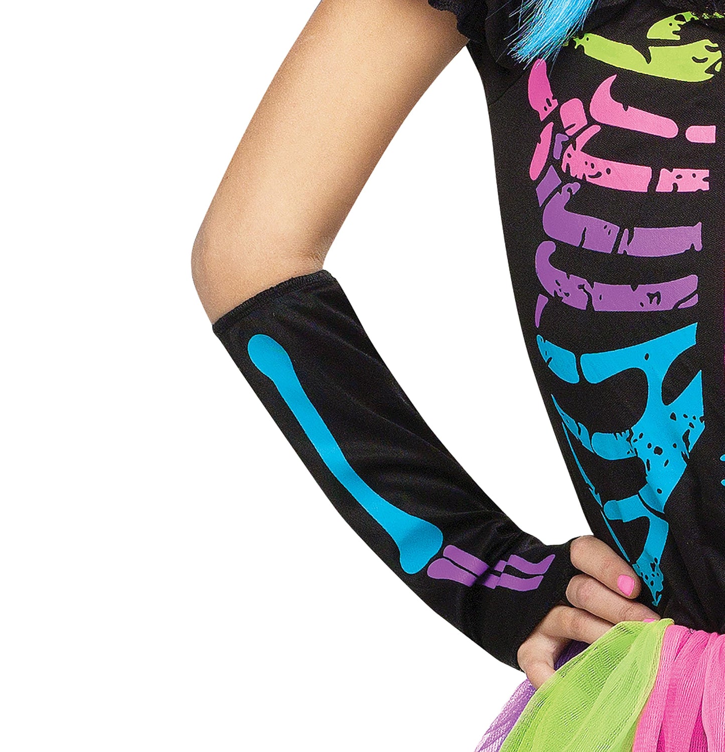Fun World Funky Punky Bones Costume, Large 12-14, Multicolor