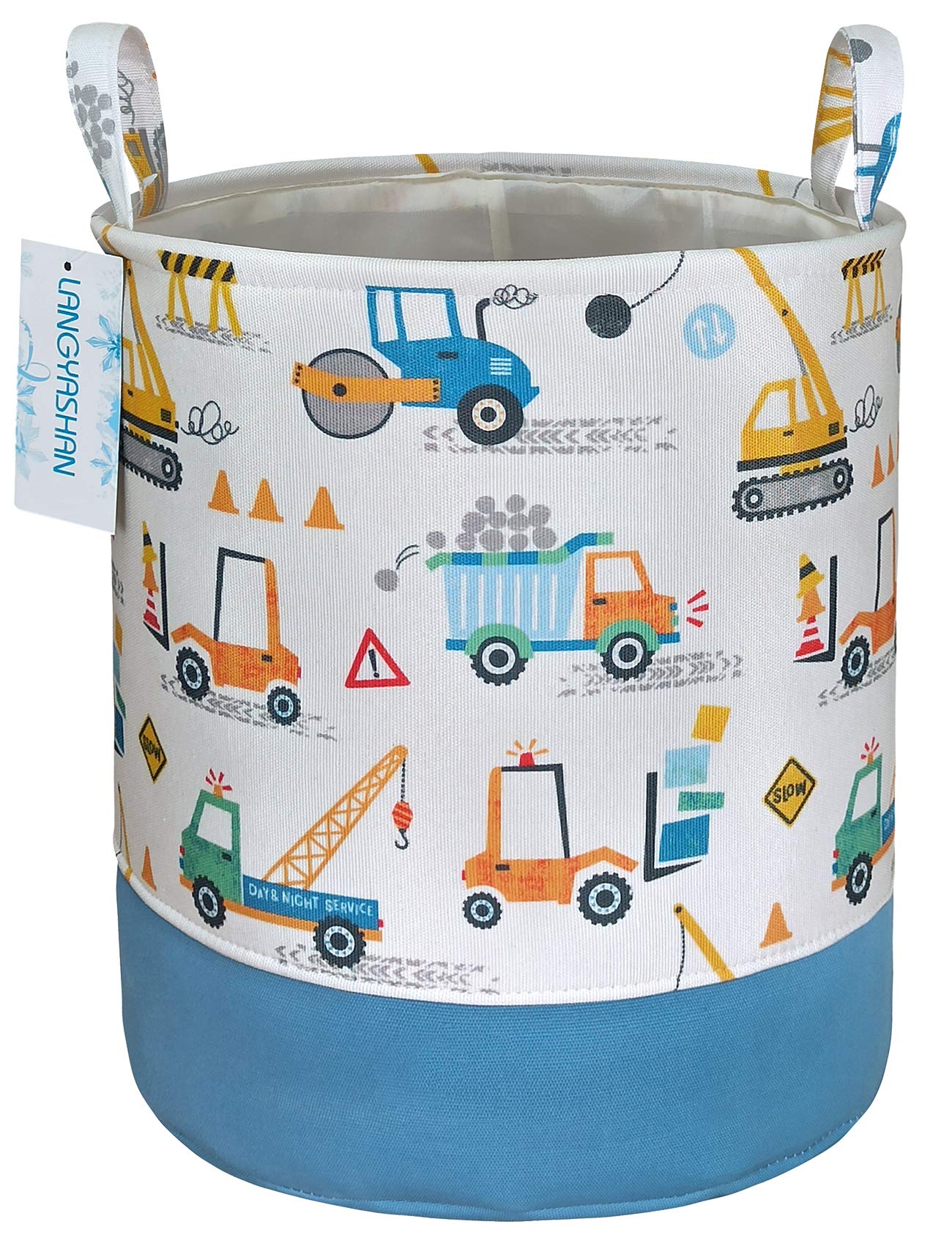 Langyashan Laundry Basket Cotton Collapsible Organizer Storage Basket For Boys Girls Laundry Hamper Toy Bins Gift Baskets Bedroo