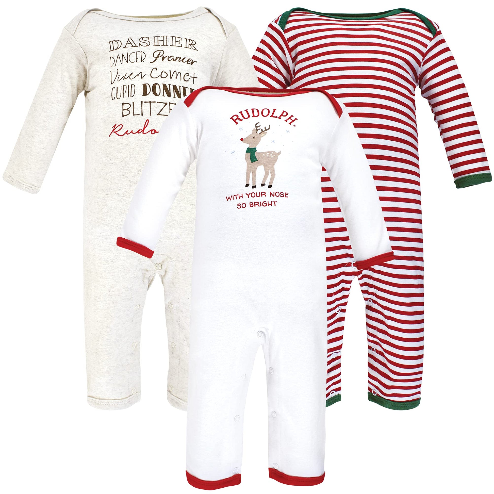 Hudson Baby Unisex Baby Cotton Coveralls Rudolph Reindeer, 18-24 Months