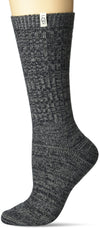 Ugg Womens Rib Knit Slouchy Crew Sock, Grey  Black, One Size