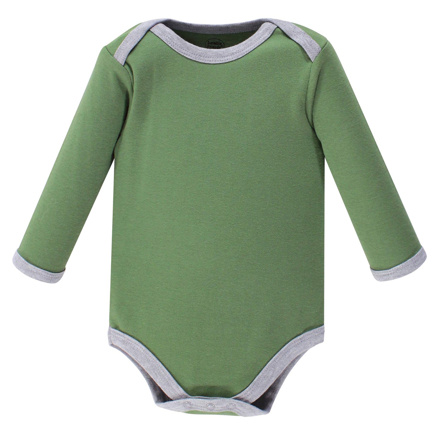 Luvable Friends Unisex Baby Cotton Long-Sleeve Bodysuits, Frog, 3-6 Months