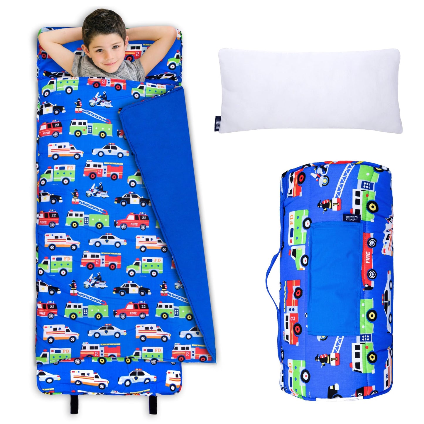 Wildkin Kids Original Nap Mat - Cozy Kids Sleep Mat with Pillow, Ideal for School & Travel - Heroes