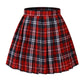 Girl'S Japan A-Line Kilt Plaid Pleated Costumes Skirts (M,Red Blue)