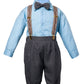 Luca Gabriel Vintage Baby Boys Toddlers Sky Blue Houndstooth Knicker Sling Set - 2T