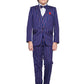 Jeetethnics Boys Navy Blue Striped Coat Suit Set With Waistcoat Shirt And Trousers (9081Bq)