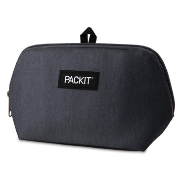 Packit Freezable Snack Bag, City Charcoal, Built With Ecofreeze Technology, Foldable, Reusable, Zip Closure, Designed For Keepin