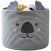 Omerai Animal Koala Basket, Cute Cotton Rope Woven Large Blanket Basket, Toy Storage For Nursery Decor And Laundry Organizer Wit