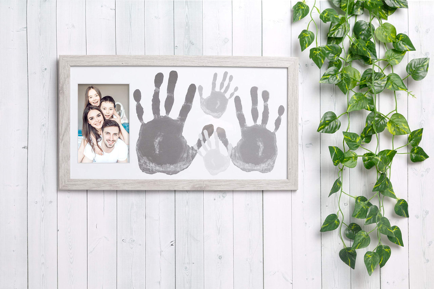 Kate & Milo DIY Family Photo Frame and Paint Kit - Craft Keepsake for Parents, Rustic Farmhouse Home Decor, Gray