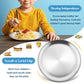 Haware 6-Piece 18/8 Kids Plates, Stainless Steel 304 Dinner Dishes For Toddlers Children, 10 Inches Feeding Serving Camping Meta